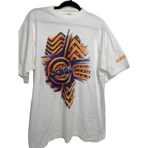 Vintage Adidas 3 Stripe Graphic Mens Large Cotton T-Shirt Made in USA